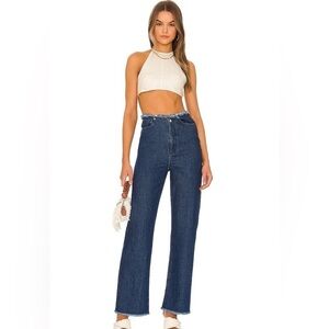 WEWOREWHAT Women’s Size 26 Jeans Frayed Waistband Straight Jean From Revolve